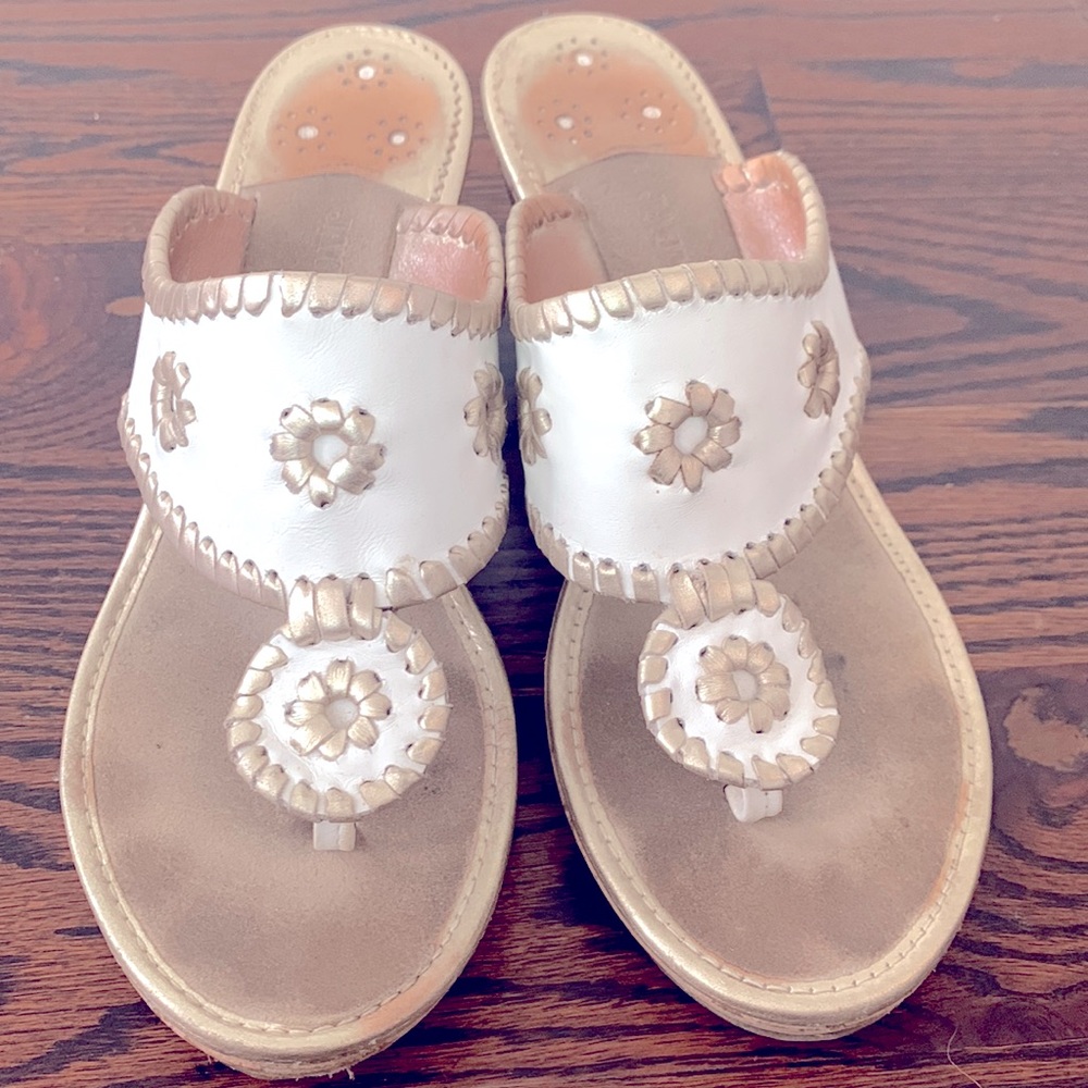 Jack Rogers white mid wedge